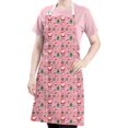 thumbnail image 5 of Pink Christmas Santa and Tree Apron-Garden Aprons for Women with Pockets-Cotton Linen Waterproof Kitchen Cooking Gardening Aprons Adjustable for Kitchen,Cooking,BBQ and Salon 32"x27", 5 of 7