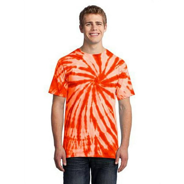 Port & Company Mens Essential Tie-Dye Tee - Orange - 2X-Large