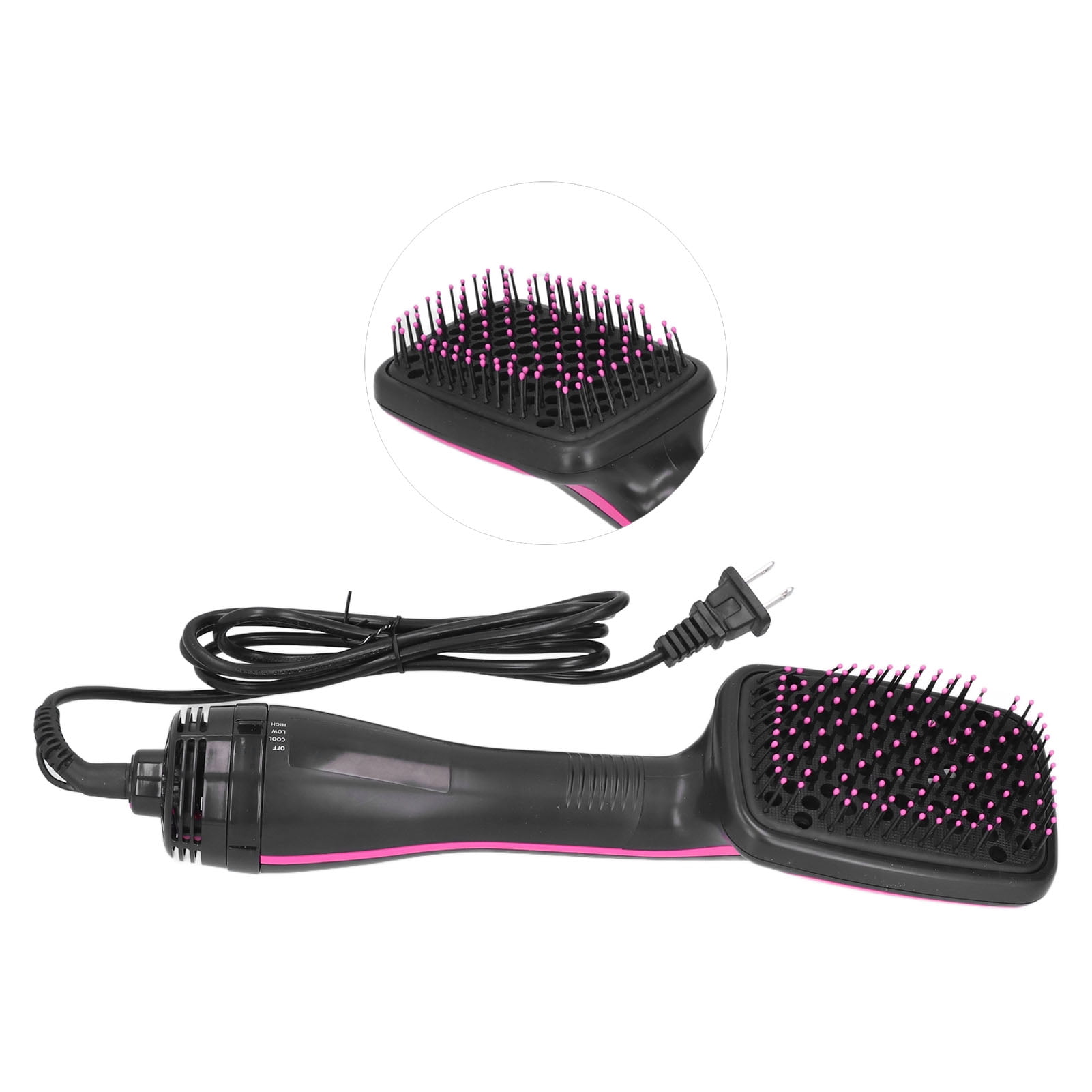 Tebru Hair Blower,Hair Dryer Brush,2 In 1 Hair Dryer Comb Brush Wet Dry Dual Use Electric Styling Hair Blower 3 Temperature Control US 110‑250V