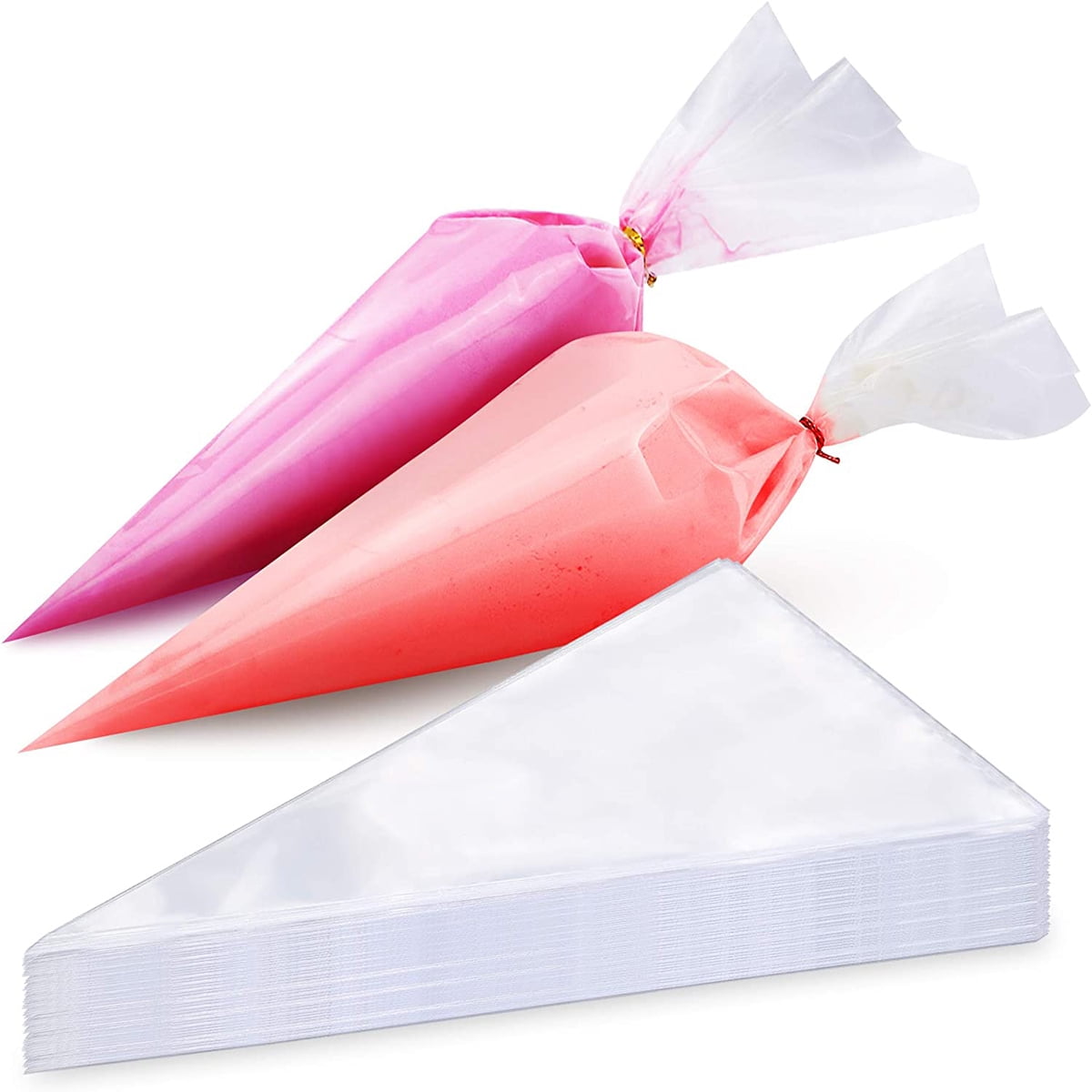Kepooman 100 Pieces 12 Inch Disposable Thickened Plastic Pastry Bags for Cream Frosting Cookie