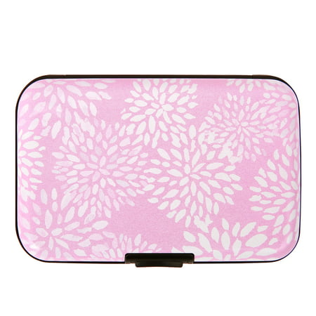 HDE RFID Wallets for Women RFID Credit Card Holder Hard Shell (Pink White (Best Shell Cordovan Wallet)