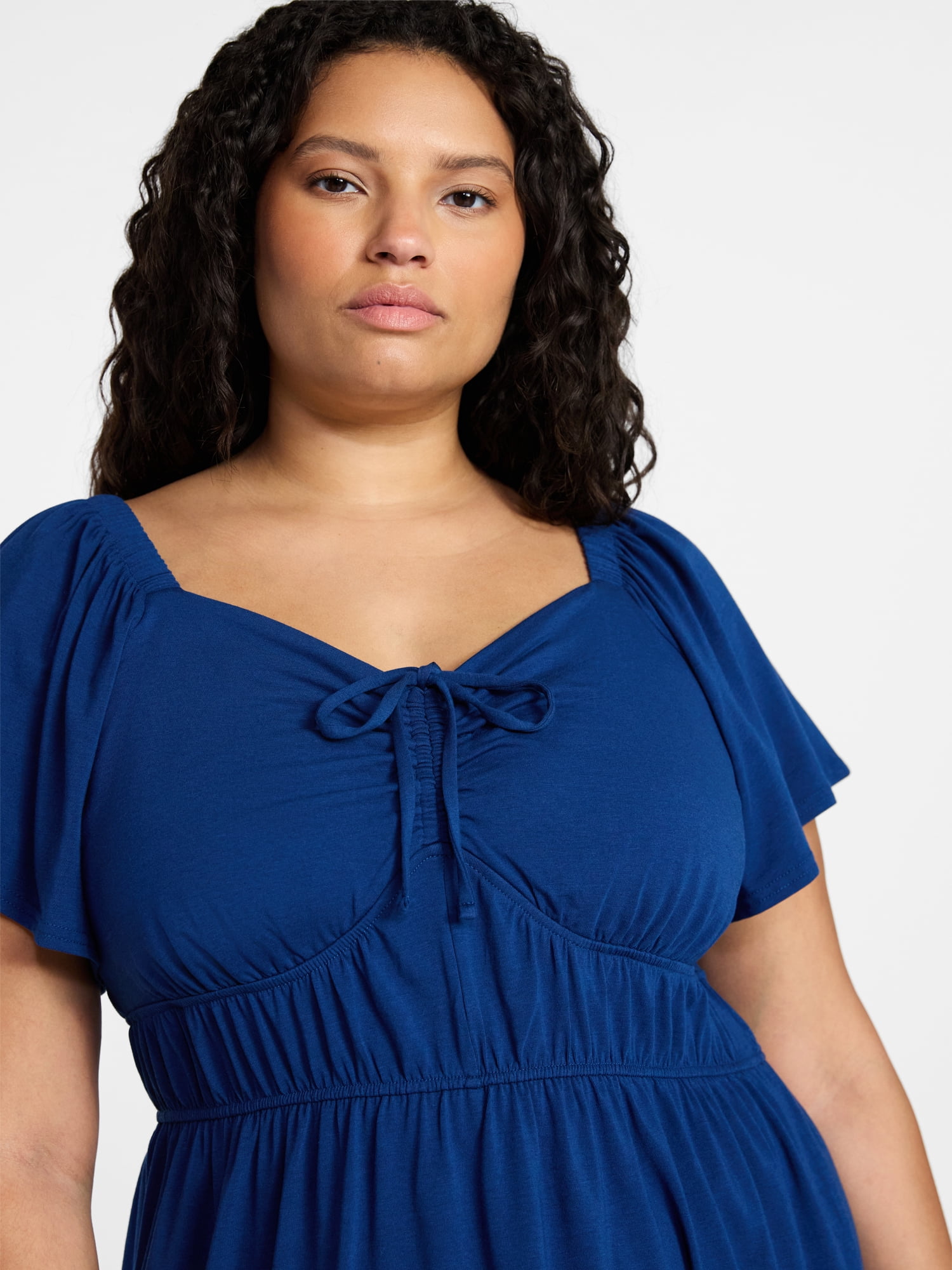 Terra & Sky Women's Plus Tiered Mini Dress, Sizes 0X-5X