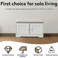 thumbnail image 4 of S-HOME Shoe Storage Bench with Detachable Cushion, 28.74 Inch Entryway Cabinet with 2 Door Design for Easy Access, Black, 4 of 13