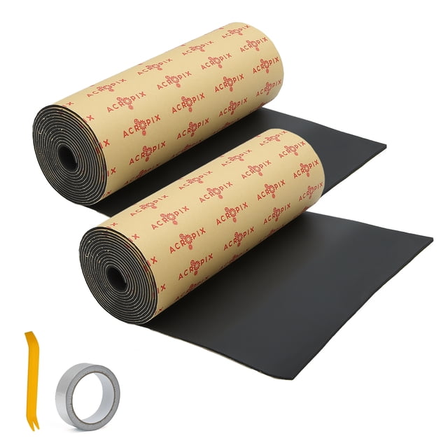 Kit Almohadilla Calor Amortiguación 157mil 4mm 36 sqft 15.7'x165.3' Negro Unique Bargains