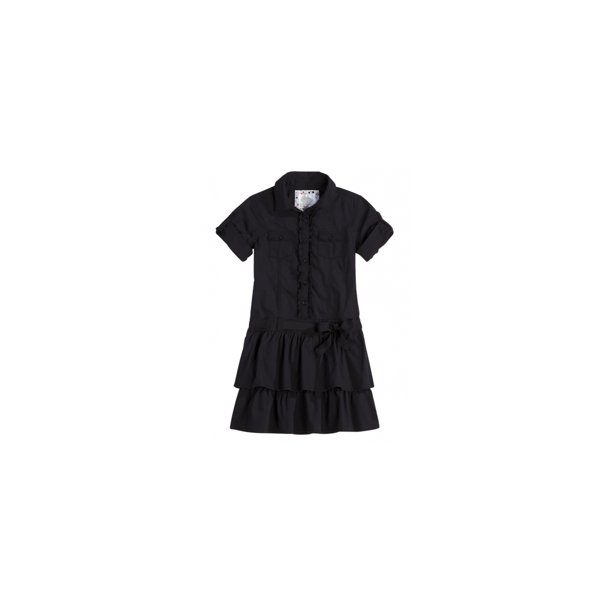 Vestido Camisero con Volantes Justice Uniforme Escolar Negro 7
