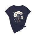 thumbnail image 4 of NAMTYQX Womens Tshirts Cotton Loose Fit Short Sleeve Stretch Trendy Patterned Loose Soft Oversized Scoop Neck Print Womens Oversized Tee Shirts Royal Blue Size XL, 4 of 5