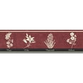 thumbnail image 5 of Dundee Deco's Peel and Stick Wallpaper Border - Floral Burgundy Flowers Wall Border Retro Design, 15 ft x 7 in, Self Adhesive, 5 of 6