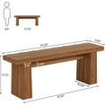 thumbnail image 2 of Tribesigns Wooden Dining Table Bench, 47-Inch Dining Table Bench Long Kitchen Bench with Sturdy Frame, Modern Entryway Bench for Living Room Hallway (Brown), 2 of 7