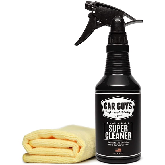 CarGuys Super Nettoyant - Nettoyant Tout Usage Efficace - Idéal pour Cuir Vinyle Tapis Rembourrage Plastique Caoutchouc et Bien Plus! - Trousse de 18 oz 18 Onces avec Serviette
