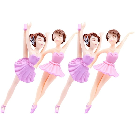 Hemobllo 4Pcs White Ballerina Cupcake Topper Perfect Cake Decoration for Birthday Parties