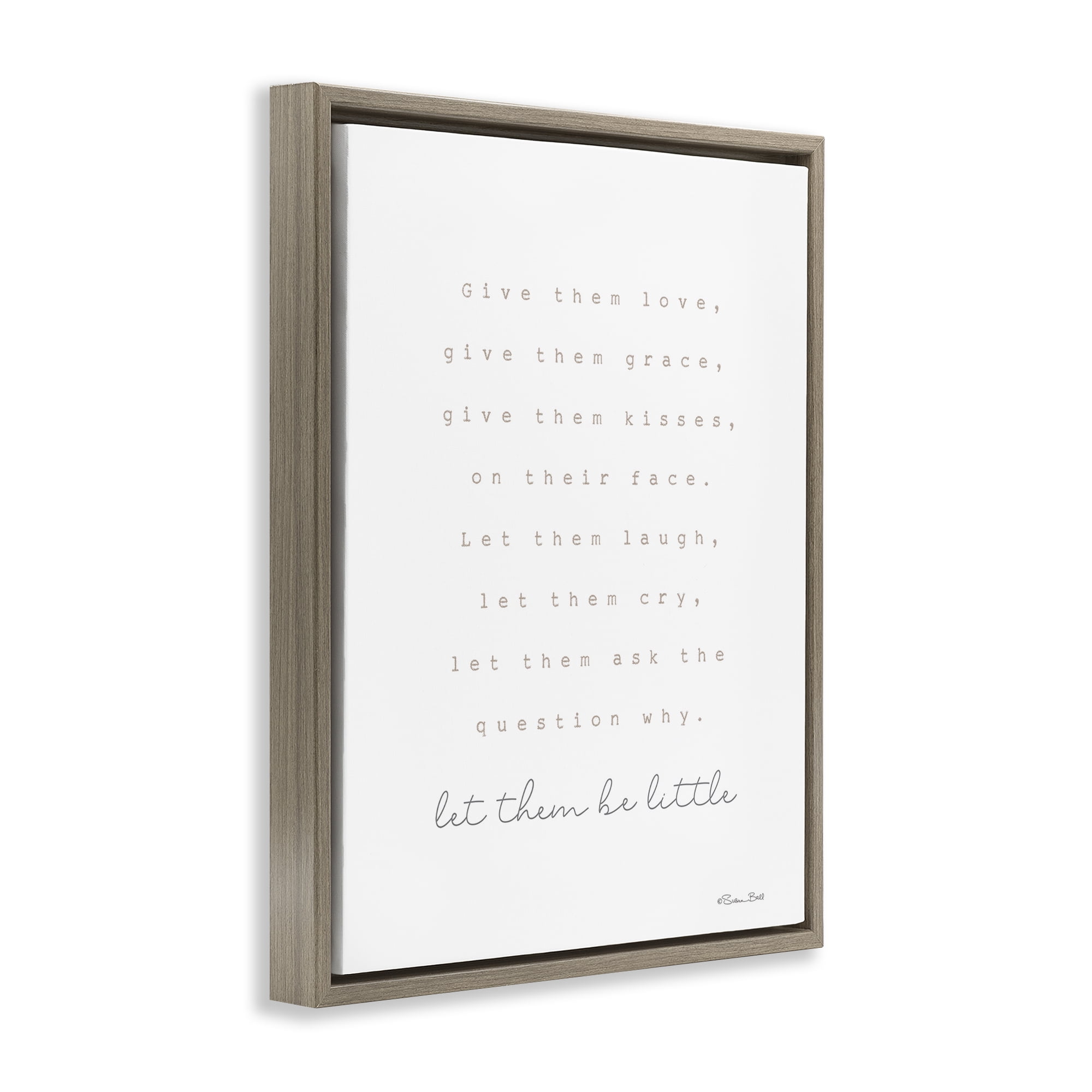 Stupell Industries Let Them Be Little Typography Painting Brown Floater Framed Art Print Wall Art, 25 x 31
