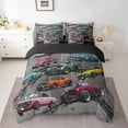 thumbnail image 2 of Feelyou Rcing Car Bedding Comforter Set 7 Pieces, Extreme Speed Sport Full Bedding Set, 2 of 8