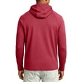 thumbnail image 3 of Domuza Men's Lightweight Long Sleeve Pullover Hoodies, Loose Fit Drawstring Hooded Sweatshirts with Convenient Pockets, Soft Athletic Casual Tops Red L, 3 of 3