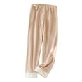 thumbnail image 2 of Women's Pajamas Lightweight Pajama Pants for Women Womens Sleepwear Women's Thick Flannel and Coral Fleece Winter Home Pants Pajamas Pants, 2 of 4