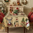 thumbnail image 5 of Brown Christmas Tablecloth,Snowman Table Cloth,Checkered Table Cover for Dining Kitchen Decor Party,60x84, 5 of 5