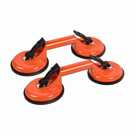 Dawot Glass Suction Cup, 2 Pack 4.65in Vacuum Suction Cups 176lbs Load Capacity Heavy Duty Industrial Tile Suction Cup to Lift Large Glass for Window Replacement（Orange）