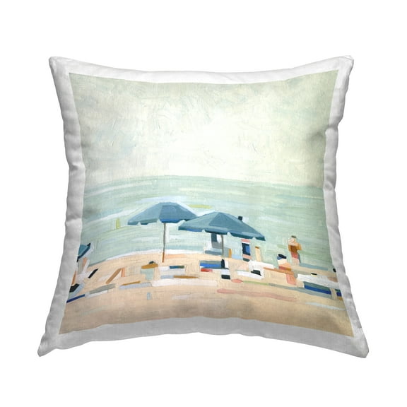 Stupell Industries Abstract Summer Beachgoers Square Decorative Printed Throw Pillow, 18 x 18,