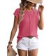 thumbnail image 1 of Top Informal de Corta con Cuello Redondo y Aguja Gruesa para Mujer, Color Rosa, Talla L, 1 of 6
