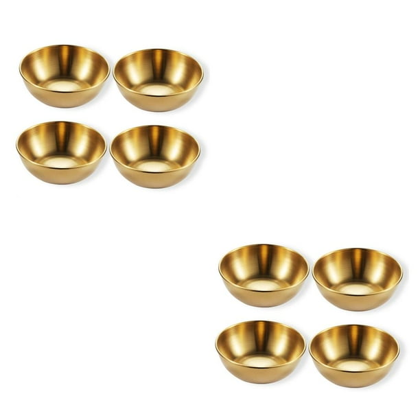 Inteprter Paquete de 4 platos de salsa de acero inoxidable, platos, utensilios de cocina, cuencos de inmersión, vajilla de cocina para el hogar, Type1 NO1