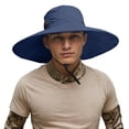 thumbnail image 5 of sususu Sun Hat Wide Brim Sun Protection Hat Outdoor Unisex Bucket Hats for Hiking Beach Fishing Navy, 5 of 6