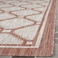 thumbnail image 3 of SAFAVIEH Courtyard Maksim Geometric Bordered Indoor/Outdoor Runner, 2'3" x 12', Red/Beige, 3 of 8