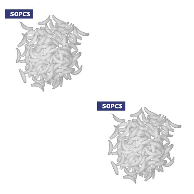 Soidarity 50 Uds. De cebos de pesca de simulación suave, señuelos luminosos, señuelos de pesca portátiles reutilizables, accesorios blanco 2piezas Soidarity CBP151104
