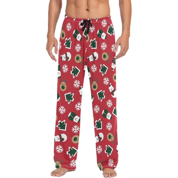 GZHJMY Christmas Snowman Pajama Pants for Men, Lounge Pants Lightweight Men Pajama Bottoms with Drawstring Pockets, Christmas New Year Birthday Gifts, X-Large