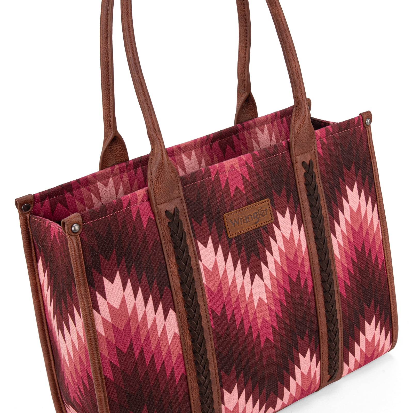 Wrangler Aztec Tote Bag for Women Western Top Handle Handbags and Purses, Pink