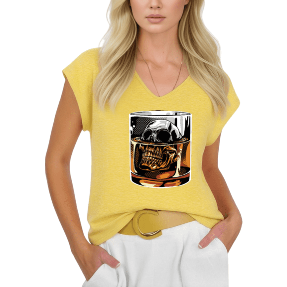 Cozymy Womens Whiskey Drink Graphic Tshirt V Neck Sleeveless Tshirt Graphic Tees Shirts Summer Casual Relaxed Lifestyle Tops S 5XL