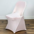 thumbnail image 2 of Efavormart 30 PCS Blush/Rose Gold Spandex Stretch Folding Chair Cover, 2 of 10
