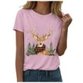thumbnail image 4 of Drie Christmas T Shirts for Women Graphic Womens T Shirt Fall Tops Short Sleeve Fashion School Teachers Clothes 2025 Vacation Trendy Pink,XXL, 4 of 6
