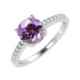 thumbnail image 2 of Sterling Silver with Natural Amethyst and White Topaz Engagement Ring, 2 of 3