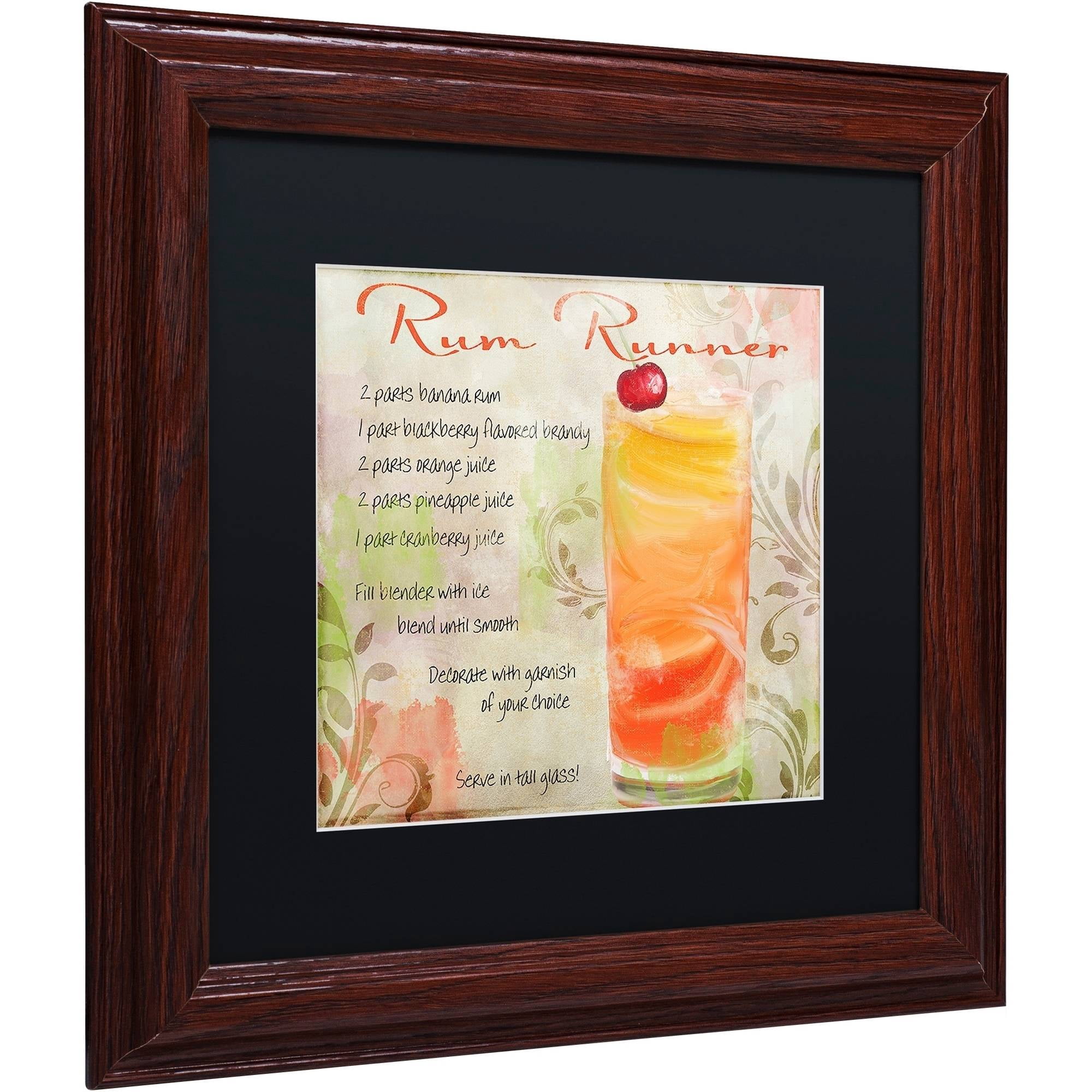 Trademark Fine Art "Cocktail Quartet III" Canvas Art by Color Bakery Black Matte, Wood Frame