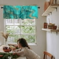 thumbnail image 6 of nqOlkjepod Turquoise Marble Farmhouse Short Window Curtain Valances, Farmhouse Modern Abstract Aesthetic Rod Pocket Kitchen Valances for Living Room Bedroom Bathroom Cafe, 1 Panel - 60" x 18", 6 of 8