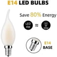 thumbnail image 3 of Led Bulb E14 With Dimmable Filament, Set Of 10 Bulbs Flame, 4 Watts Consumed Equivalence Incandescence, 3 of 5