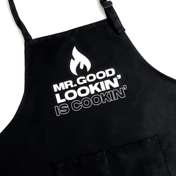 UP THE MOMENT Mr. Good Lookin? is Cookin? Apron, Funny Apron for Men, BBQ Grill Apron, Chef Apron, Funny Apron for Dad, Mens Funny Apron, Funny Chef Apron for Men