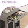 thumbnail image 4 of Uforic Grey 39 Inch Indoor Dog Crate Furniture End Table with Drawer & Wheels, 4 of 5
