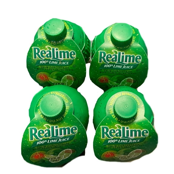 Realime Lime Juice | Lime Juice From Concentrate | 2.5 Oz Each Bottle | Pack Of 4
