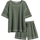thumbnail image 2 of Ekouaer Women Pajama Sets Waffle Knit Lounge Set 2 Piece Sets Outfit Loungewear Matching Set With Pockets, 2 of 5