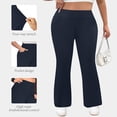 thumbnail image 2 of Women's Plus Size Yoga Pants with Pockets Bell Bottom Workout Leggings High Waisted 1X-5X Flare Sweatpants (XL, Navy), 2 of 8