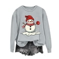 thumbnail image 5 of Jsaierl Women's Christmas Sweatshirts Funny Snowman Graphic Sweatshirt Party Work Pullover Crewneck Holiday Long Sleeve Tops S-2XL, 5 of 7