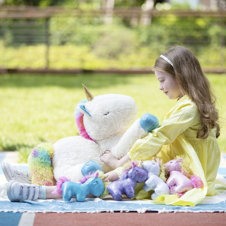 MorisMos Unicorn Stuffed Animal Mommy Unicorn with 4 Babies Plush Toy