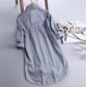 thumbnail image 3 of Gibobby Blusas Casual Camisas con botones Top Cuello largo Blusa Manga Mujer Turn-down Stripe Blusa suelta para mujer（Azul marino， M), 3 of 5