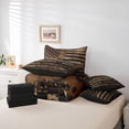 thumbnail image 6 of Manfei Retro Camo Usa Flag 7-Piece Twin Bedding,Vintage Stripes Art Bedding Comforter Set,Brown,Black Reversible, 6 of 7