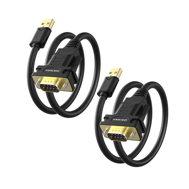 Cable USB a RS232 Serial DB9 macho, paquete de 2 unidades OIKWAN