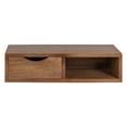 thumbnail image 5 of Kate and Laurel Hutton Modern Floating Shelf Side Table, 22 x 10 x 6, Walnut Brown, Minimalist Space-Saving Floating End Table with Drawer for Storage and Bold Finish for Small Spaces, 5 of 9