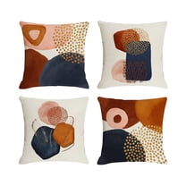 Burnt Orange Abstract Throw Pillow Covers 18x18 Set of 4 Mid Century Modern Pillow Covers Geometric Minimalist Decor for Couch Home Decor