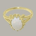 thumbnail image 5 of LBG British Made Classic Solid 14k Yellow Gold Natural Opal Womens Solitaire Ring - 33 size options - Size 5.25, 5 of 6
