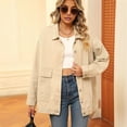 thumbnail image 2 of Women'S Button-Down Vintage Ripped Blue Denim Jacket Khaki M, 2 of 8