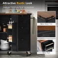 thumbnail image 6 of Farmhouse Kitchen Island with Barn Door & Adjustable Shelf, Kitchen Storage Cart with Drop Leaf, Spice Rack & Power Outlet, 6 of 13